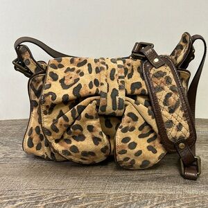 3.1 Phillip Lim Edie Bow Leopard Suede Crossbody Shoulder Bag